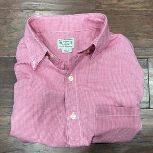 J. Crew microgingham long sleeve small red shirt.